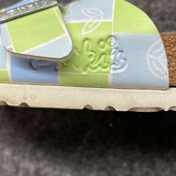 Birkenstock Birkies Madrid Blue Green White Slides Size 39 - Picture 7 of 12